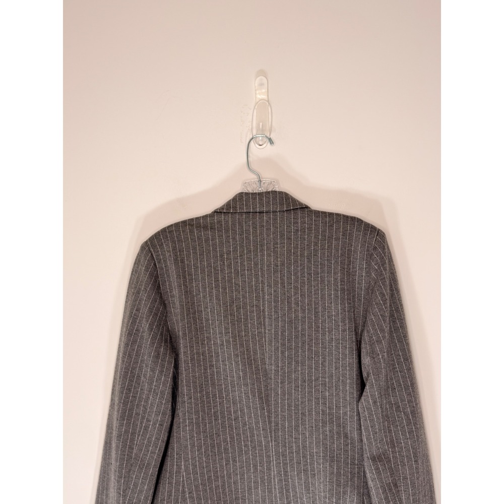 Banana Republic Pinstripe Knit Blazer Women's Gray White Office Career Preppy 12 - Picture 8 of 12